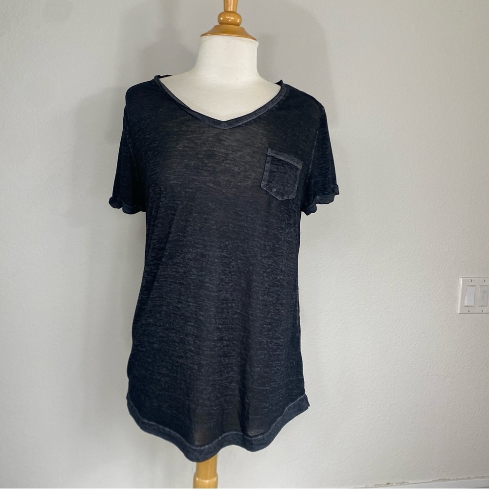 3/$25 Style & Co. Women's Charcoal Black Soft Burnout T-Shirt Size Medium Casual